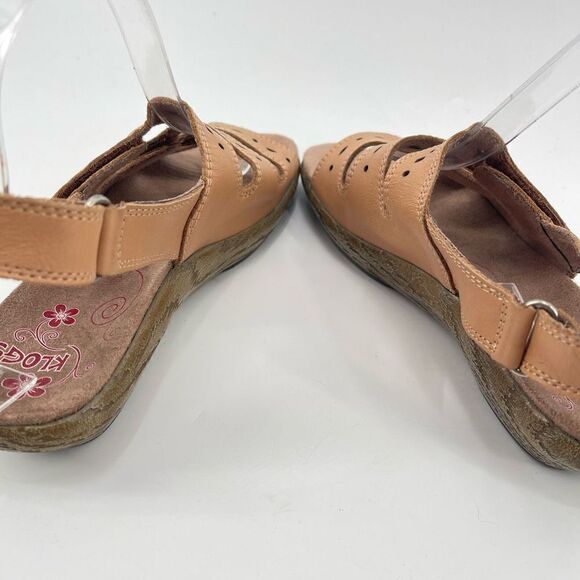 Klogs Womens Strappy Sandals Leather Low Heels Wedge Brown Size 7M - Picture 6 of 13